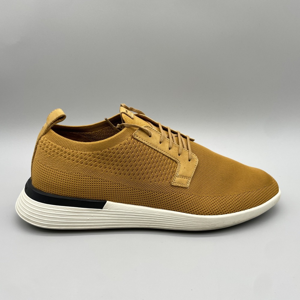 Wolf & Shepherd SwiftKnit Derby Mens 11 Yellow Knit Dress Sneakers Shoes Casual